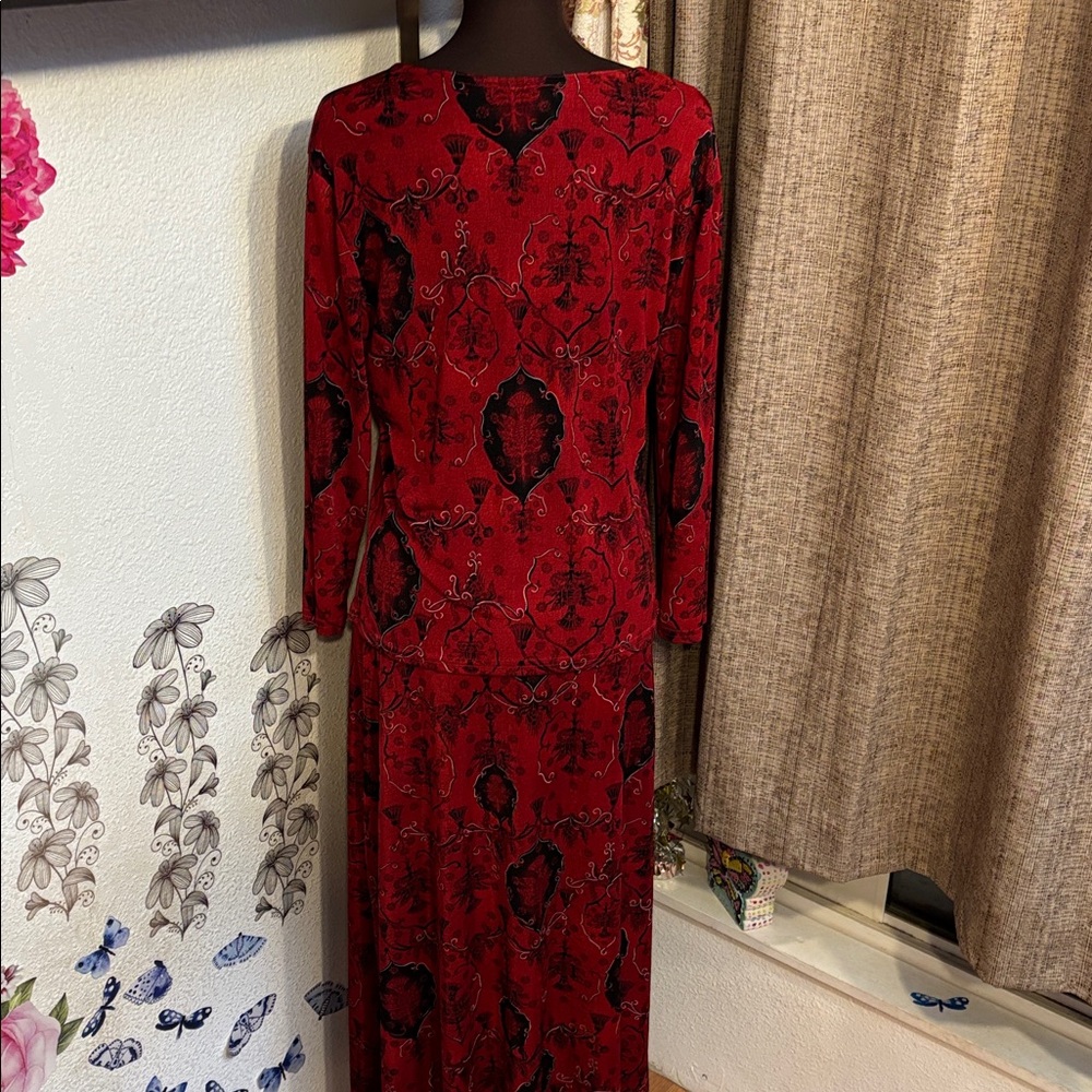 Vintage 1990’s Susan Lawrence red and black top and skirt set. Size S/M. - Picture 4 of 17